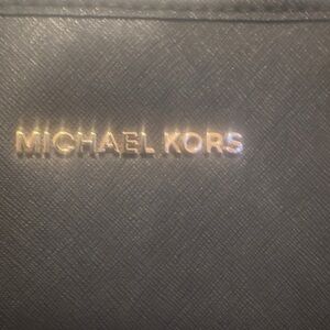 Michael Kors Charcoal and Gold Logo Handbag